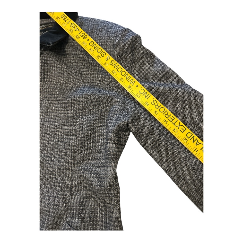 Metro Collection New York Micro Houndstooth Full Zip Blazer Velvet Collar Size 8 - Picture 12 of 12